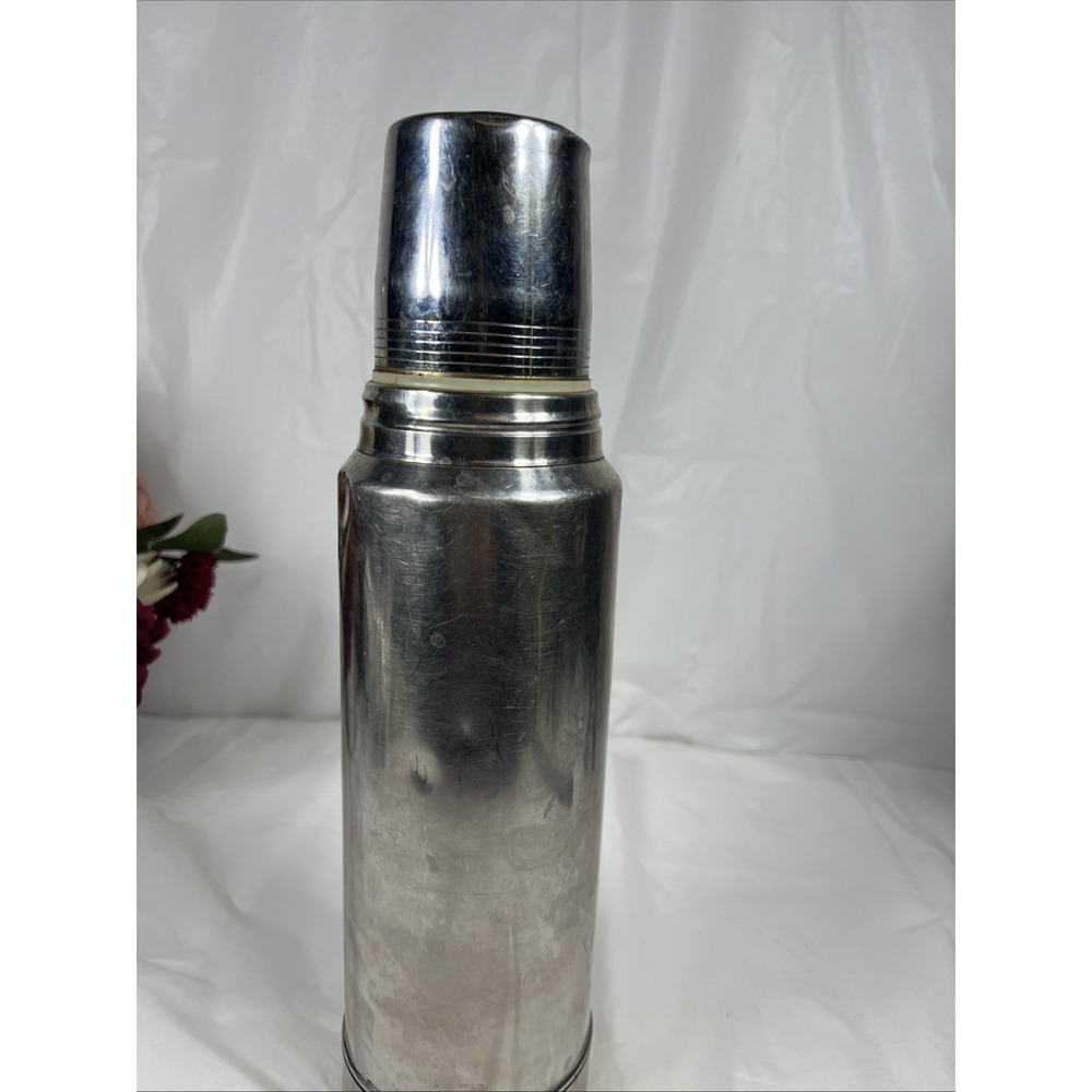 ALADDIN STANLEY 14 IN. TALL‎ THERMOS WITH STOPPER & CUP TOP HUGE
